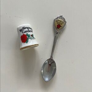 Bellingrath Gardens Souvenir Thimble and Spoon vintage set Mobile Alabama